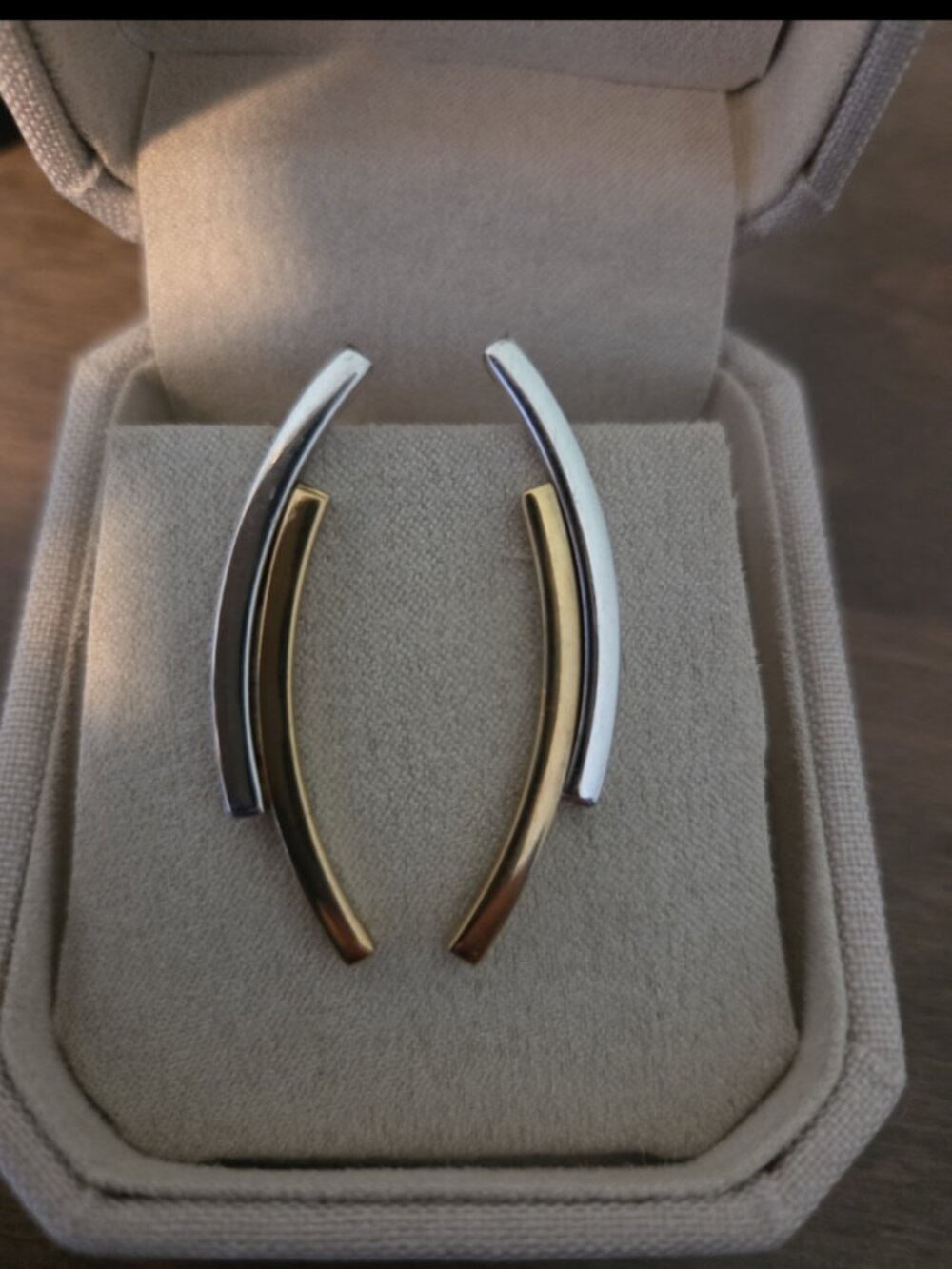 14k two tone earrings